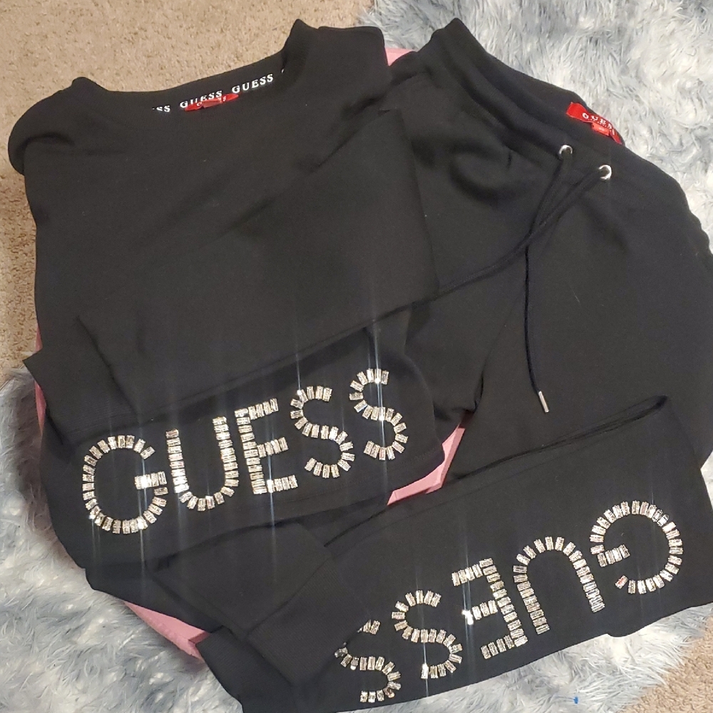 Guess Black Track Pants & Joggers